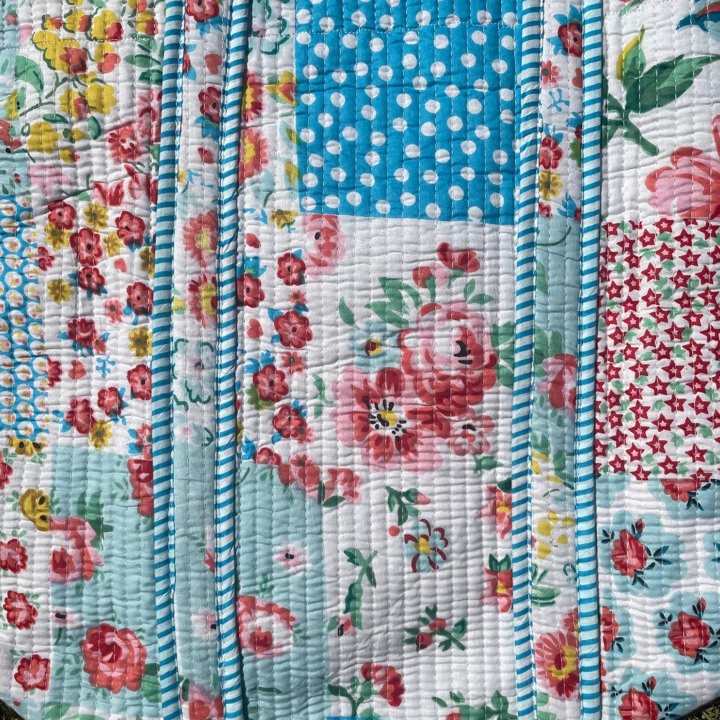 Blue Patchwork Tote Bag