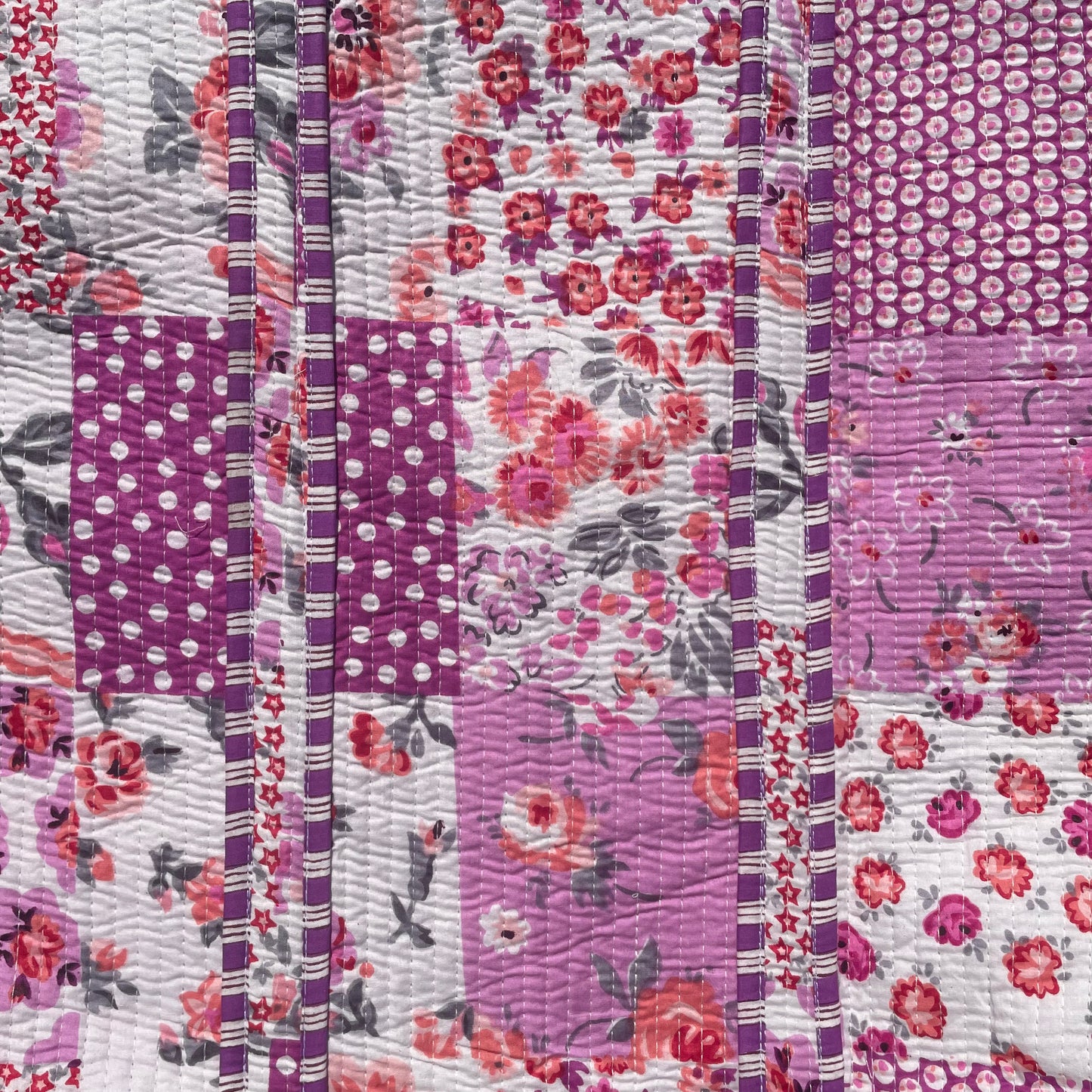 Purple Patchwork Tote Bag