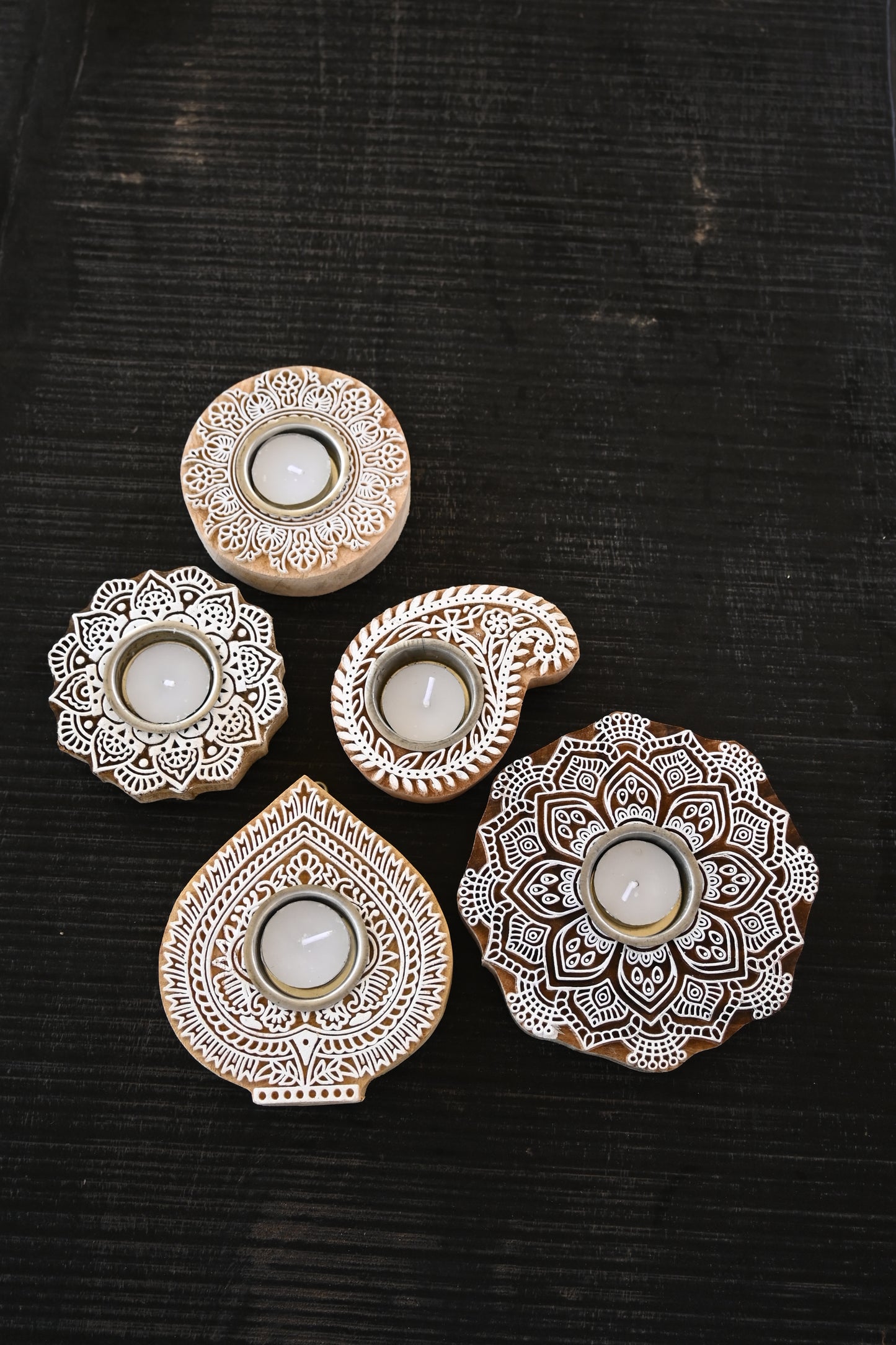 Ornate Tea Light Holder Pair