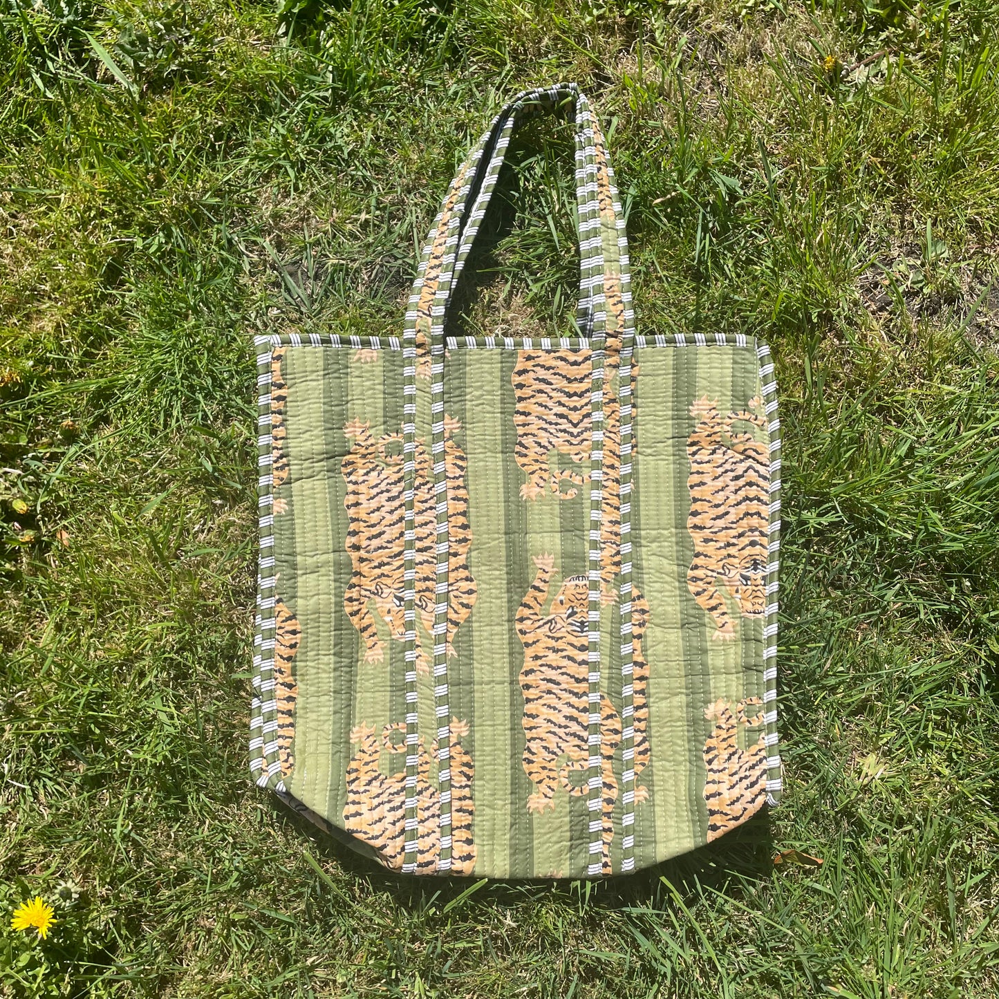 Olive Tiger Tote Bag