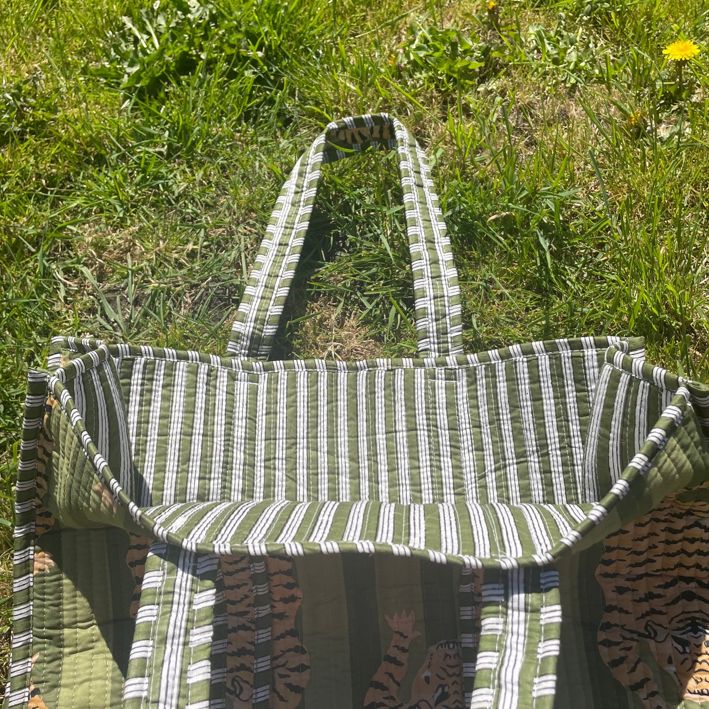 Olive Tiger Tote Bag